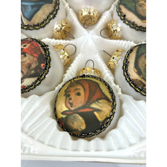 Hummel Set of 6 Vintage Christmas Ball Ornaments West Germany Original Box Decor - Picture 8 of 15